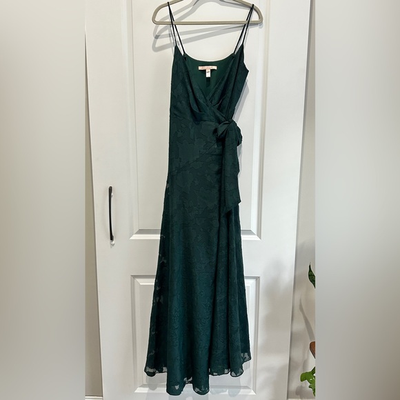 Anthropologie Hutch Floral Wrap Maxi Dress Small Forest Green - Picture 2 of 15